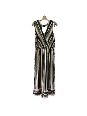 Speed Control Striped Sleeveless Jumpsuit Medium
